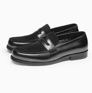Summer Genuine Leather Breathable Shock-Absorb Flat Rubber Outsole <b>Slip</b> <b>on</b> Round Toe Dress <b>Shoes</b> for <b>Men</b> Office Career Formal - Product Image 2