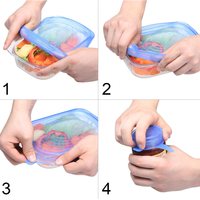 Lot de 6 couvercles extensibles en silicone LFGB pour cuisine et maison, couvercles de rangement réutilisables en silicone, bouchons de couvercle en silicone