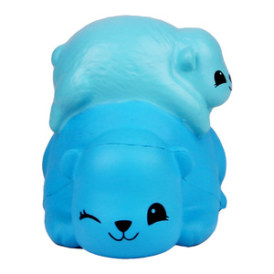 ตุ๊กตาหมีการ์ตูนสีฟ้าแม่และลูก ของเล่นคลายเครียด ทำจากโฟม EVA ขนาด 11 ซม.-30 ซม. สำหรับเด็กอายุ 2 ถึง 4 ปี ใช้ได้ทั้งเด็กชายและเด็กหญิง - Product Image 1