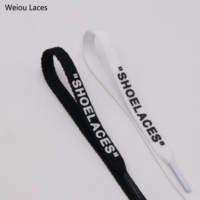 Coolstring 8mm lacets plats en silicone monocouche lettre anglaise imprimée "lacets" pour baskets chaussures de sport bottes
