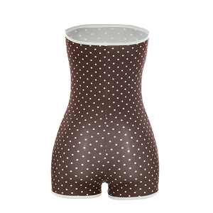 Viviblook D26RP192 Mono Sexy sin Mangas para Mujer, Estampado de Puntos, Color Contrastante, sin Tirantes, de una Pieza - Product Image 6