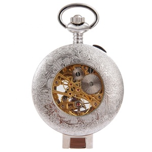 Offre Spéciale Squelette Steampunk Hommes Rétro <span class=keywords><strong>Montre</strong></span> De Poche Mécanique - Product Image 4