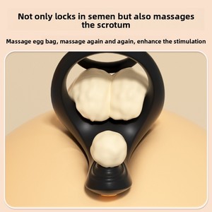 Double Ring <b>Vibrating</b> Wireless <b>Remote</b> Control Resonance Locking Perineum for Men Women Reach Orgasm Water Resistant Ejaculation - Product Image 4
