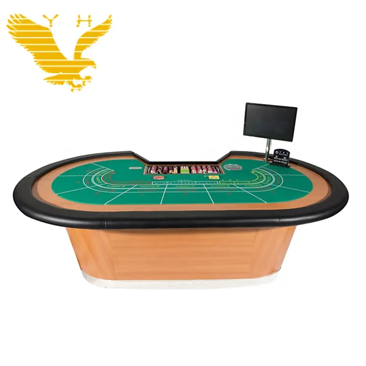 YH 10 Người Chất Lượng Cao Poker Bảng Gỗ Rắn Baccarat Cờ Bạc Bảng Để Bán