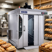 Nouveau four rotatif industriel électrique/gaz/diesel à 32/64 plateaux, four de boulangerie haute capacité, four de cuisson en acier inoxydable de qualité alimentaire pour blé/fruits/œufs