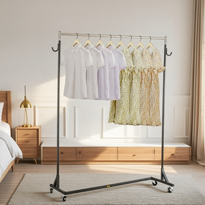 Chiều Cao Có Thể Điều Chỉnh Cán Z May Giá Mạnh Mẽ Thép Z Cơ Sở Quần Áo Giá W/Có Thể Khóa Bánh Cho Nhà Cửa Hàng Quần Áo Hiển Thị - Product Image 5