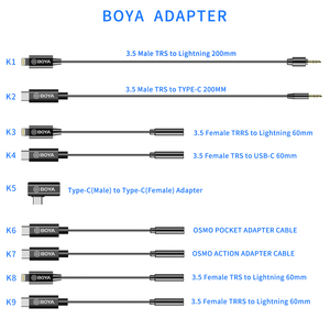 BOYA BY-K1-9 3.5Mm TRS TRRS Sang Type-C Cáp Nối Dài Cáp Cho Ios Apple Android iPad DJI OSM ACTION - Product Image 3