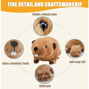 ของเล่นตุ๊กตาสัตว์น่ารักรูปอุ้งเท้าสัตว์เหมือนจริงหางนิ่มตาพลาสติกมันวาวสีน้ำตาลอ้วน - Product Image 3