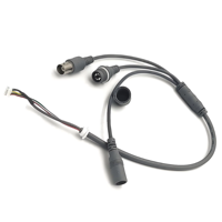 Arnés de cableado de cable de alimentación de video UL20761 de 470MM con aislamiento de PVC Botón de reinicio de conductor coaxial 50ohm BNC