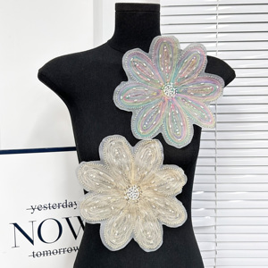 Robe corsage à fleurs faites à la main chandails à col détachable vêtements de bricolage emballage de sacs brodés d'approvisionnement en gros - Product Image 2
