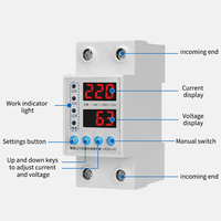 Interruptor de circuito inteligente WiFi de doble corte, monofásico, 2kVA 63A 220V, con protector de voltaje ajustable y protección contra fugas a tierra