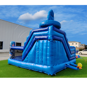 Castello Gonfiabile Personalizzato Certificato CE a Tema Squalo Oceanico con Scivolo, Garanzia di 3 Anni, <span class=keywords><strong>Intrattenimento</strong></span> per Bambini all'Aperto - Product Image 2