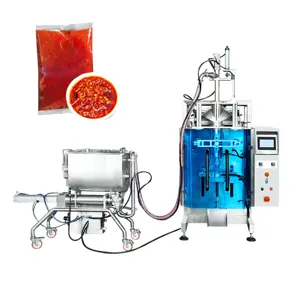 Machine à emballer automatique de pâte de date de sauce à base de soupe verticale Machine de remplissage de liquide à joint arrière de pulpe de fruit de la passion