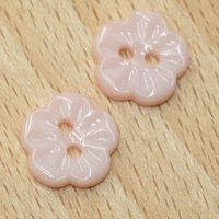 Kancing Resin Bunga Multiwarna 2 Lubang Poles 3D Lima Kelopak Pengikat Jahit 12mm 15mm untuk Kemeja Wanita Pakaian