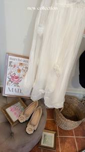 Hot Sale White <b>Dress</b> With Ruffled Ruffles And Flowers 100% Polyester (Skirt & Mesh) + 65% Polyester 35% <b>Rayon</b> (Bodice) - Product Image 2