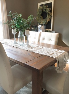 Camino de mesa de macramé hecho a mano, Estilo Vintage bohemio para comedor - Product Image 3