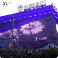 Écran LED en maille P50 haute luminosité, étanche IP67, pour publicité extérieure, grand rideau en maille flexible