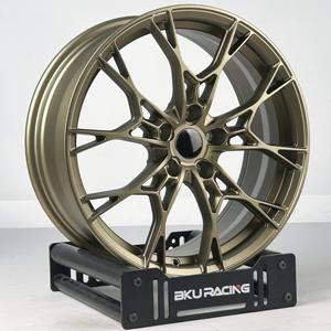 Rines Bku Forjados 5x120.65 para Chevrolet <span class=keywords><strong>Corvette</strong></span> C8 C7 C6 C5 <span class=keywords><strong>ZR1</strong></span> Z06 19 20 21 22 Pulgadas, Rines de Aleación Cóncavos en Negro Brillante - Product Image 3