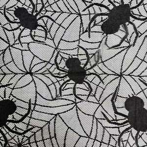 Nuevo mantel de encaje de tela de araña negra para Festival de fantasmas de Halloween, camino de mesa de araña aterrador bordado, - Product Image 2