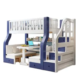 Litera de madera sólida para niños, cama de dos plazas, muebles de dormitorio