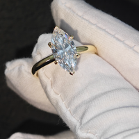 Bague en platine minimaliste avec diamant de laboratoire taille marquise 2,5 carats pour femme et homme, idéale pour mariage, fiançailles, anniversaire
