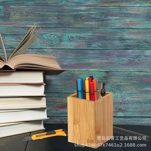 Wooden Pen Holder Square <b>Makeup</b> Brush Storage <b>Box</b> For Home Office Desktop Organization Shandong Made - Product Image 3