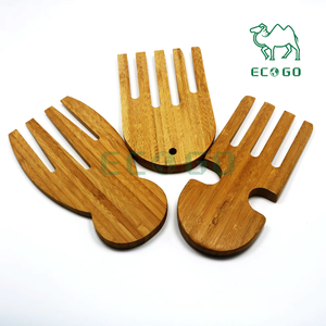 Accessoires de conception spéciale en bois naturel Costume de mains de salade de bambou de cuisine pour l'utilisation de salade de cuisine - Product Image 1