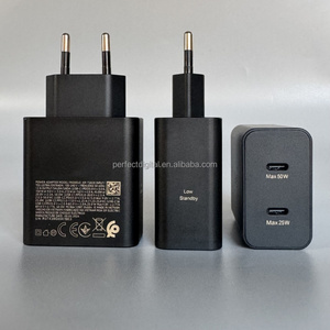 อะแดปเตอร์ชาร์จไฟแบบติดผนัง EP T5020 พอร์ต USB-C คู่ สายชาร์จ Type-C อะแดปเตอร์แปลงไฟสำหรับเดินทาง 50W สำหรับ <span class=keywords><strong>Samsung</strong></span> S25 S24 S23 - Product Image 3