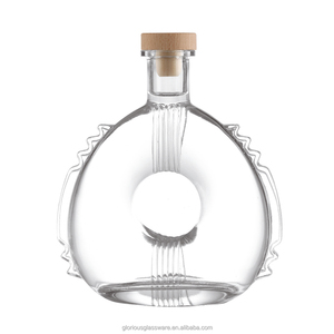 Bouteille en verre cristallin sans plomb haut de gamme, forme goutte concave, pour spiritueux (Whisky, Brandy, XO, Vodka, <span class=keywords><strong>Tequila</strong></span>). - Product Image 2