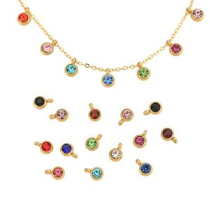 Dijes Redondos de Acero Inoxidable de 6mm con Engaste de Bisel para Pedrería, para Accesorios de Joyería DIY, Collares y Pulseras, Uso Diario Unisex - Product Image 1