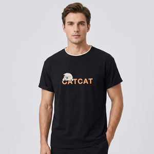 เสื้อยืดลำลองผู้ชายสำหรับฤดูร้อน แฟชั่นใหม่ ระบายอากาศได้ดี น้ำหนัก 340 กรัม ทรงโอเวอร์ไซส์ สั่งทำลายพิมพ์ด้านหน้าได้ ผ้าฝ้าย 100% ลายทาง แห้งเร็ว ผ้าถัก - Product Image 1