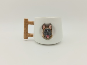 Custom 3D <strong>Husky</strong> Dog Ceramic Coffee Mug 11oz, Personalized Blue Eyes Puppy Tea <strong>Cup</strong> with Unique Wood Texture Handle Gift - Product Image 3