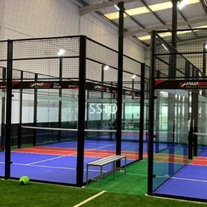 Kit complet <span class=keywords><strong>de</strong></span> terrain <span class=keywords><strong>de</strong></span> padbol hybride SSTD Factory, combinant un mini terrain <span class=keywords><strong>de</strong></span> football, une cage multisports intérieure/extérieure avec gazon coloré - Product Image 3