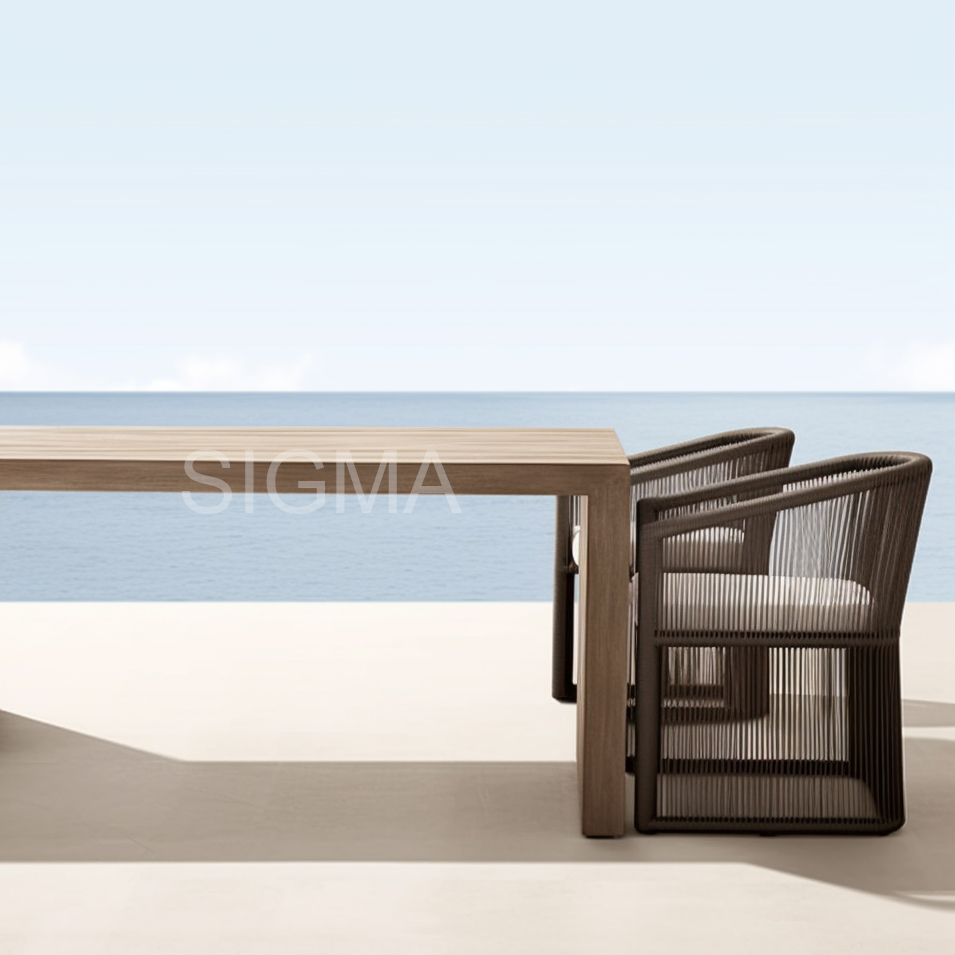 Outdoor Garden Furniture Patio Furniture Teak Dining Table With Chairs Set Furniture Dining table Sets