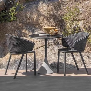 En çok satan yüksek kaliteli ve dayanıklı Rattan açık su geçirmez ve güneş geçirmez masa sandalye seti kahve dükkanları için uygundur - Product Image 3