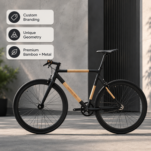 Bamboo Aluminum Alloy Bike <b>Frame</b> Foldable Compatible with Standard Components Modern Retro Design Multiple Wheel Sizes - Product Image 2