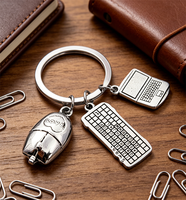 Nouveau Porte-clés Tendance en Alliage de Zinc pour Clavier et Souris d'Ordinateur, Idéal pour les Experts en Jeux et les Ingénieurs Informatiques
