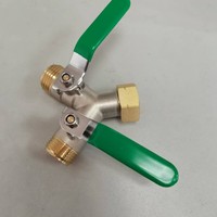 tuyau d'arrosage 3/4 "collecteur de tuyau extérieur résistant au gel antirouille robinet à vanne 2 voies laiton nickelé robuste