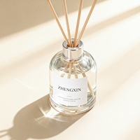 Flacon diffuseur de parfum d'ambiance en verre ambré de luxe, rond, 120ml, 150ml, 200ml, avec bouchon à vis et couvercle en bois, coffret cadeau, vente en gros