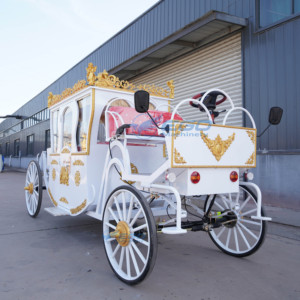 Calèche électrique de princesse pour mariage en extérieur, calèche royale dorée luxueuse, calèche électrique sans chevaux pour le tourisme - Product Image 1