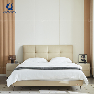 Оптовая продажа, профессиональная итальянская кожаная кровать с деревянным каркасом для современной роскошной мебели для спальни в Дубае - Product Image 2