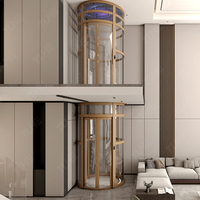 Ascenseur résidentiel au design moderne, petit ascenseur circulaire résidentiel à traction sans engrenages pour appartement
