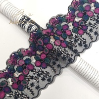 Tissu en dentelle à paillettes colorées avec broderie scintillante