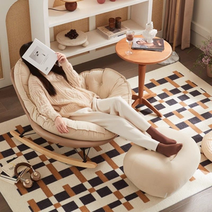 Recliner Comfortable Thickened <b>Wood</b> Penguin <b>Rocking</b> <b>Chair</b> Living Room Bedroom Balcony Home Leisure Lazy Sofa Style for Single - Product Image 5