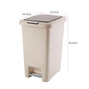 Cubo de basura rectangular moderno para cocina, baño, basura, papel de desecho, cubo de basura interior con tapa de prensa, 8, 10, 15, 20l, blanco - Product Image 5