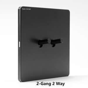 Interrupteur mural tactile rétro, plaque en acier inoxydable noir de luxe moderne, interrupteur mural domestique - Product Image 5