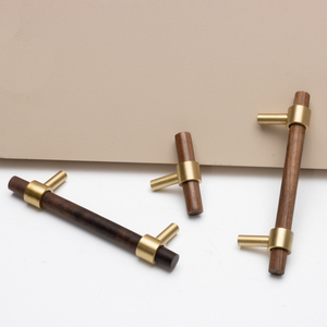 Qianisi hk0087 ייחודי פליז אגוז ריהוט ידית דלת ארון מוט מוט ידיות ארון בגדים למשוך - Product Image 3