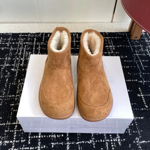Chaussures de créateur de luxe de haute qualité, nouvelles bottes d'hiver épaisses pour femmes, confortables, chaudes, respirantes, dessus en peau de mouton - Product Image 3