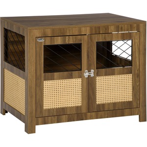 Maßgefertigte Holzmöbel-Stil Haustierkäfig Indoor-Hundekäfig Beistelltisch mit Weichem Kissen Doppeltüren für Kleine und Mittlere Hunde - Product Image 4