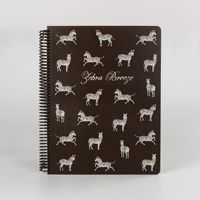 Carnet à spirales A4 personnalisé à motif zèbre, 100 feuilles, couverture rigide en PU et papier, journal cadeau